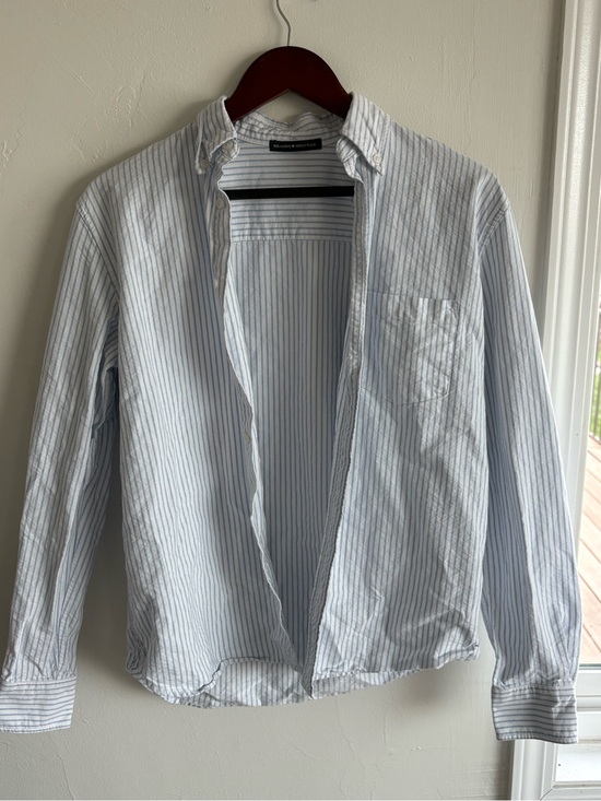 Brandy Melville Tops - Brandy Melville Light Blue and White Striped Shirt